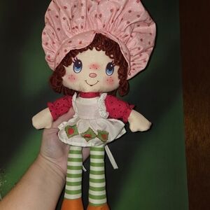 Pink and Green Rag Doll with Polka Dot Hat